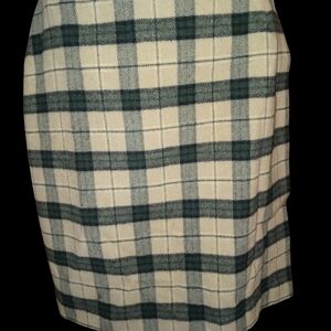 Style & Co. Green and Cream Plaid Pencil Skirt
